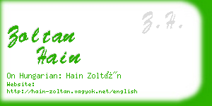 zoltan hain business card
